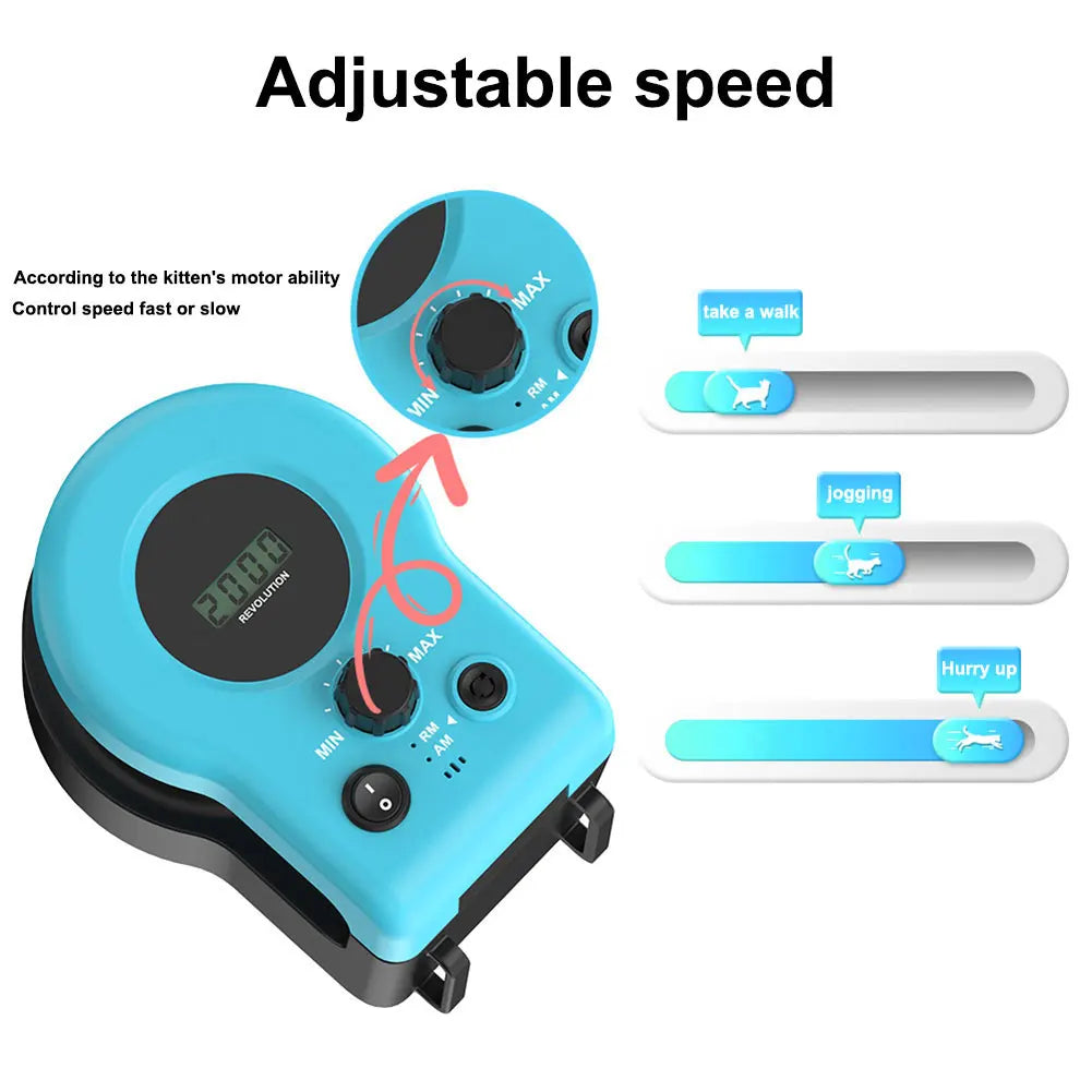 Interactive Cat Toy Chase Run Exercise Mental Stimulation Cat Feather Toy Treadmill Kitten Toy for Bored Kitten Puppy Play