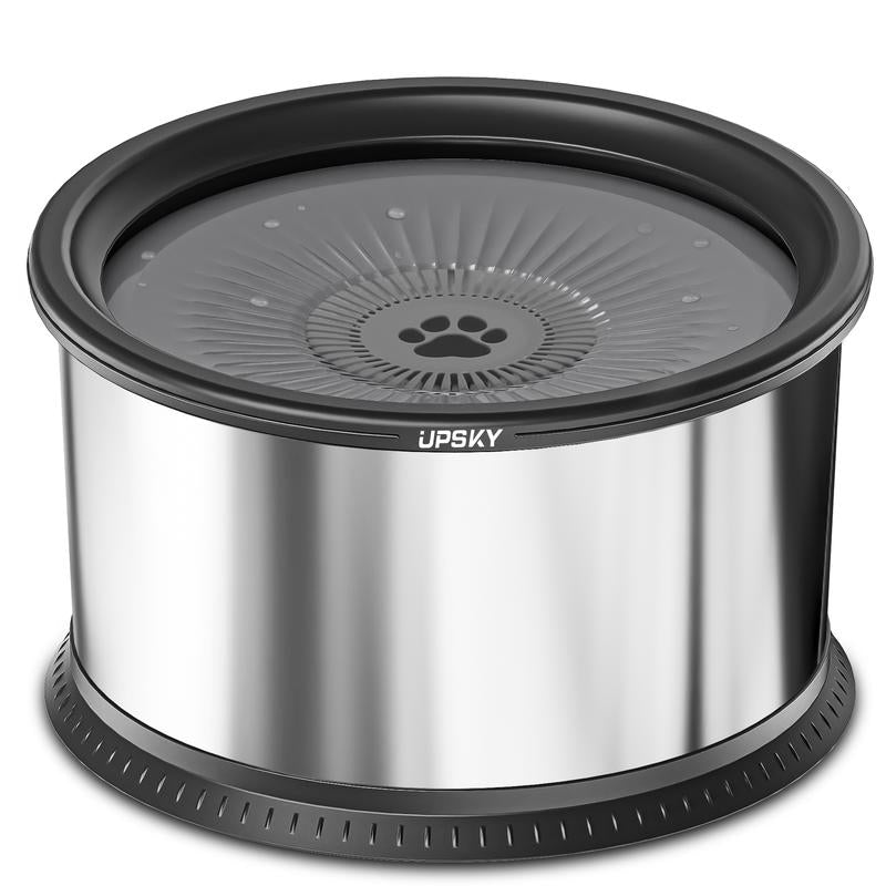 6.5L Dog Water Bowl,1.6 Gallon Super Large Capacity No Spill Dog Water Bowl,Stainless Steel Spill Proof Slow Water Feeder,No Splash Water Bowl with Anti-Slip Mat for Messy Drinkers