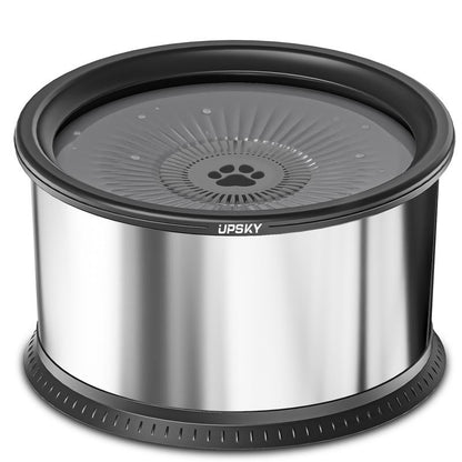 6.5L Dog Water Bowl,1.6 Gallon Super Large Capacity No Spill Dog Water Bowl,Stainless Steel Spill Proof Slow Water Feeder,No Splash Water Bowl with Anti-Slip Mat for Messy Drinkers