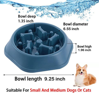 Professional Title: "Interactive Slow Feeder Dog Bowl for Healthy Eating - Anti-Gulping Design with Non-Slip Base - Suitable for Small to Medium Size Dogs"