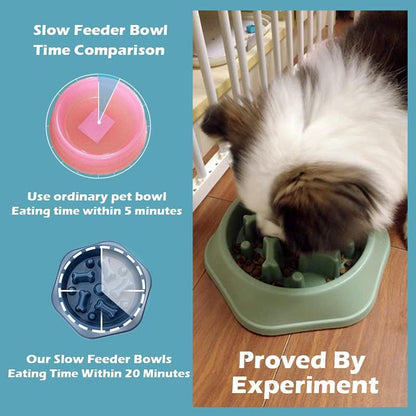 Professional Title: "Interactive Slow Feeder Dog Bowl for Healthy Eating - Anti-Gulping Design with Non-Slip Base - Suitable for Small to Medium Size Dogs"