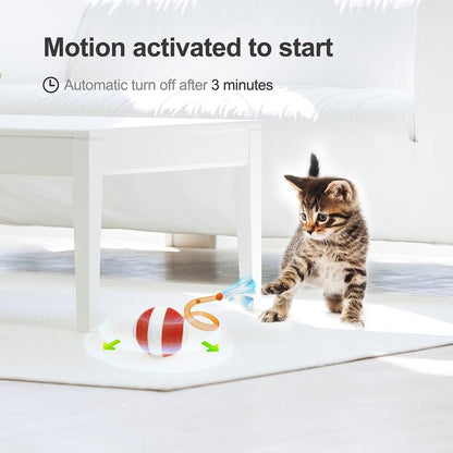 Cat Toys,Agile Moving Cat Ball with Elasticmesh Tail,Interactive Cat Toys for Indoorcats,Motion Activated,Automatic Moving Kitten Toys