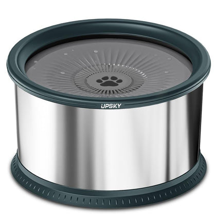 6.5L Dog Water Bowl,1.6 Gallon Super Large Capacity No Spill Dog Water Bowl,Stainless Steel Spill Proof Slow Water Feeder,No Splash Water Bowl with Anti-Slip Mat for Messy Drinkers