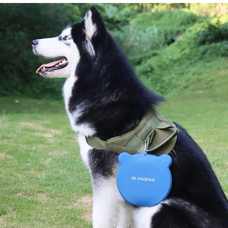 Collapsible Dog Bowls Water, Portable Travel Pet Food Feeding Cat Bowl, Foldable Expandable Cup Dish with No Spill Non-Skid Silicone Mat, Free Carabiner for Traveling, Hiking, Camping (Navy Blue