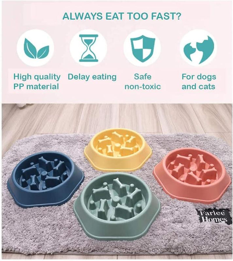 Professional Title: "Interactive Slow Feeder Dog Bowl for Healthy Eating - Anti-Gulping Design with Non-Slip Base - Suitable for Small to Medium Size Dogs"