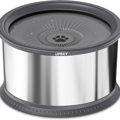 6.5L Dog Water Bowl,1.6 Gallon Super Large Capacity No Spill Dog Water Bowl,Stainless Steel Spill Proof Slow Water Feeder,No Splash Water Bowl with Anti-Slip Mat for Messy Drinkers
