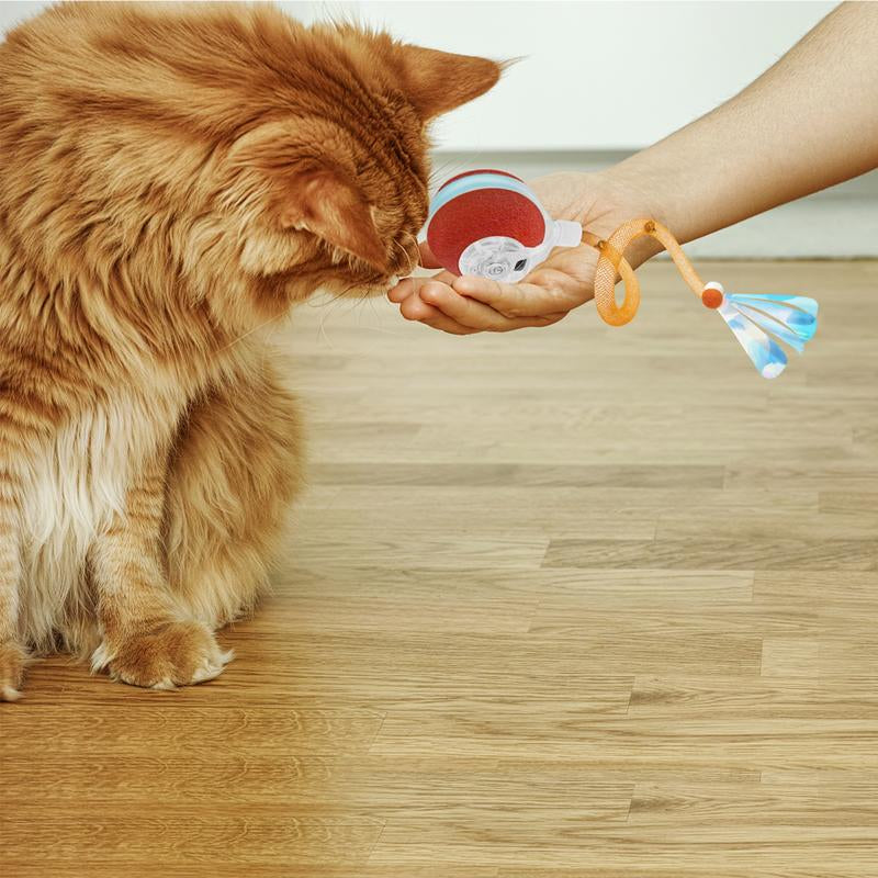 Cat Toys,Agile Moving Cat Ball with Elasticmesh Tail,Interactive Cat Toys for Indoorcats,Motion Activated,Automatic Moving Kitten Toys